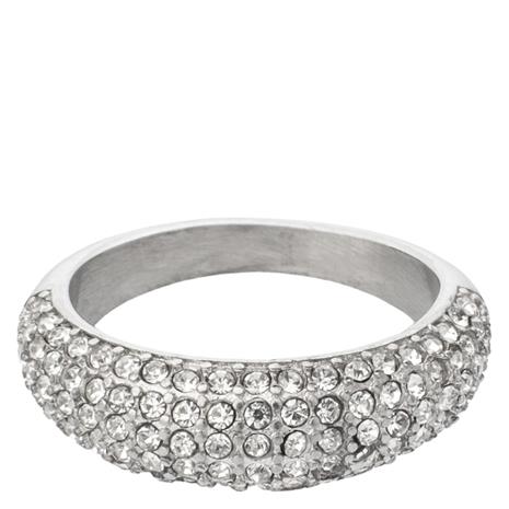 DARK Full Bling Ring Silver Size 3