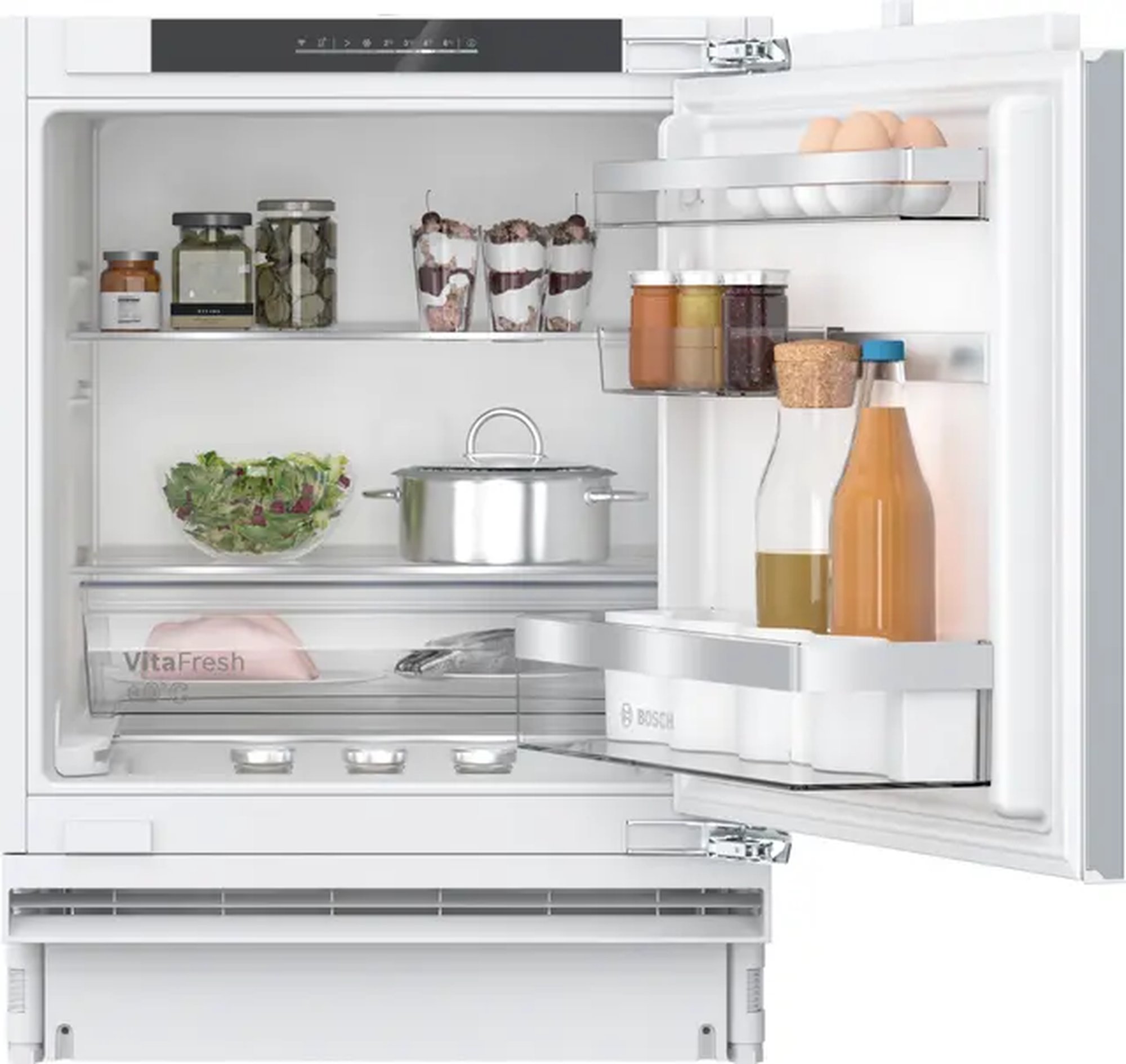Bosch KUR21ADE0 Serie 6, Työtason alle sijoitettava jääkaappi, pehmeästi sulkeutuva litteä sarana