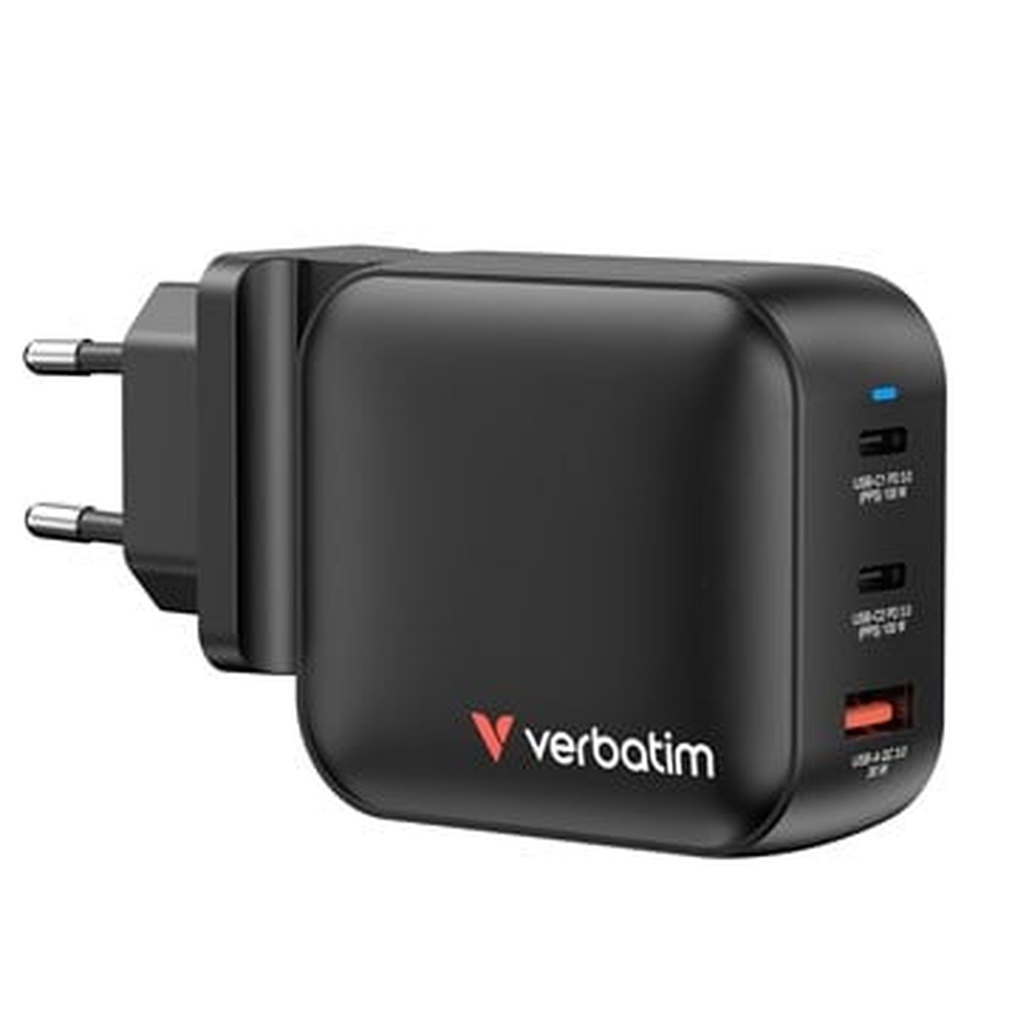 Verbatim GaN 100W 3-Ports US/EU/UK adaptor - USB-laturi