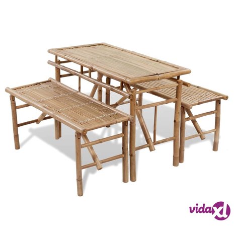 vidaXL Olutpöytä 2:lla penkillä 100 cm bambu