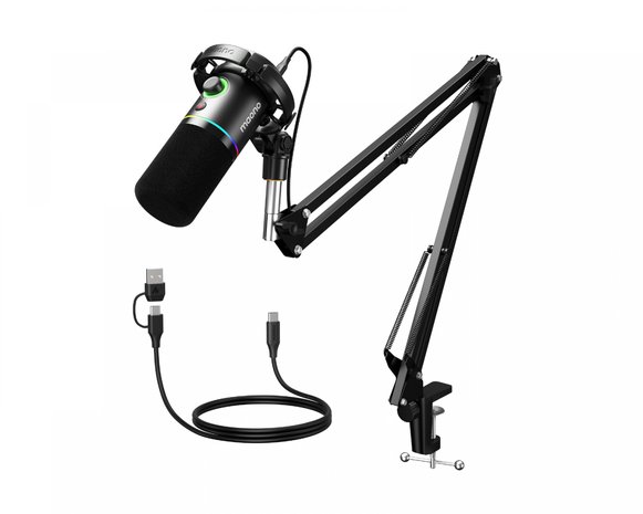 Maono PD200XS USB/XLR Dynamic Microphone Set with Boom Arm, mikrofoni