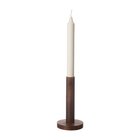 ERNST Candlestick Dark Brown Wood, 15x8 cm