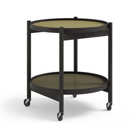Brdr. Krä¼ger Bä¸lling Tray Table model 50 -rullapöytä Leaf, mustaksi lakattu tammirunko