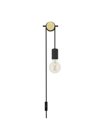 EGLO BUDDON WALL E27 BLACK/WOOD