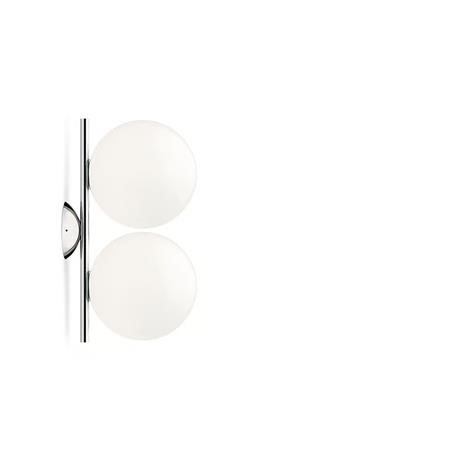 Flos IC Lights C / W1 Ceiling / Wall Lamp Double, Chrome