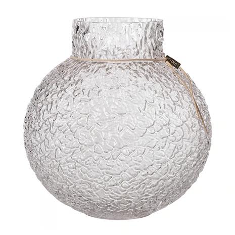 ERNST Glass Vase Round With Patterned Structure H30 cm