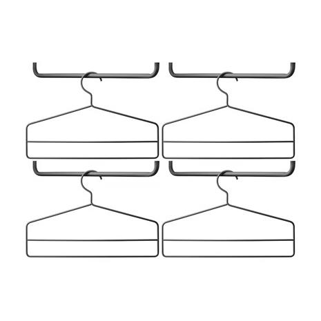 String String vaateripustin musta, 4 kpl
