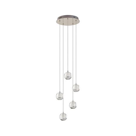 LED-riippuvalo Hayley 5-lampp. pyöreä kromi