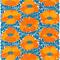 Arvidssons Textil Love kangas Sininen-oranssi – kuva 5