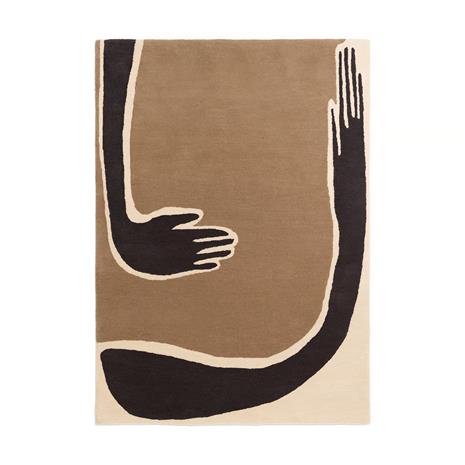 ferm LIVING Pose matto Coffee-off white, 140x200 cm