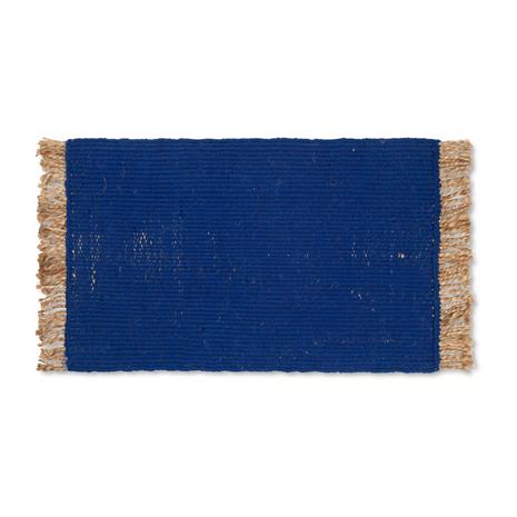 Ferm Living Block Mat, Bright Blue/Natural