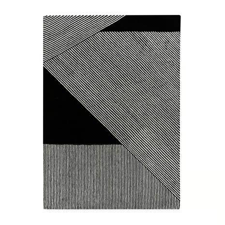 NJRD Stripes-villamatto, musta 170x240 cm