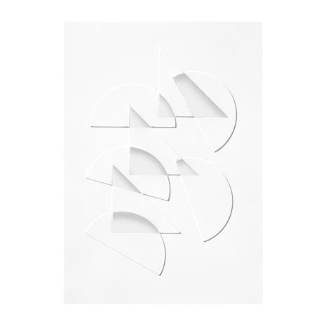 MOEBE Relief taideteos half moons & triangles 21 x 29,7 cm Off White