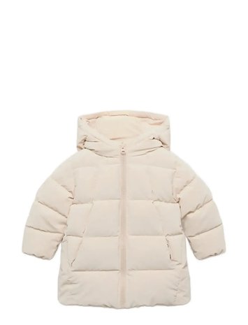 Mango Hood Quilted Coat Toppatakki Pink Mango