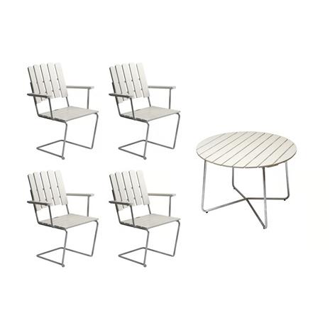 Grythyttan Stålmöbler Classic ruokailuryhmä - 9A 100 cm + 4kpl A2