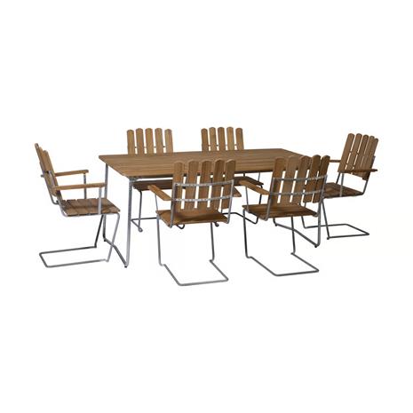 Grythyttan Stålmöbler Classic ruokailuryhmä - B31 170 cm + 6kpl A2