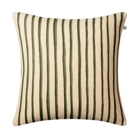 Chhatwal & Jonsson Jaipur Stripe Cushion Cover, Green 50x50 cm Light Beige / Cactus Green / Green