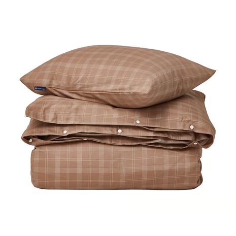 Lexington Checked Lyocell/cotton Vuodesetti 220x220 Cm /valkoinen - Vuodevaatesarjat Puuvilla Ruskea - 12430017-2910-S305