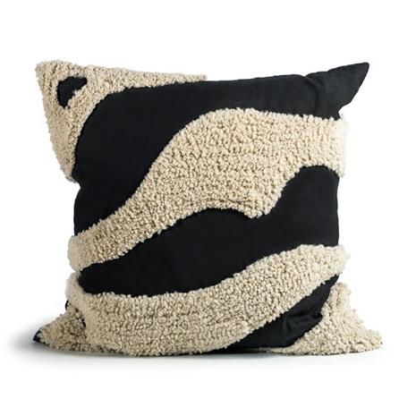 ByON Fluffy Scatter Cushion 50x50 cm, Black / Beige