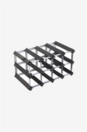 Traditional Wine Rack - Viiniteline 12 pulloa koottu musta