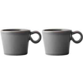 PotteryJo Daria kuppi kahvalla, 2-pakkaus Clean grey
