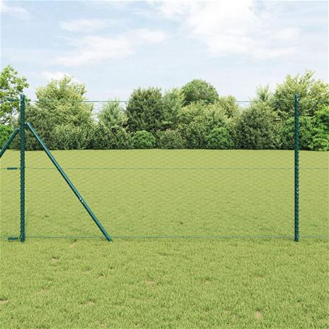 vidaXL Kuusikulmainen Aita Vihreä 1.2x10 m Teräs