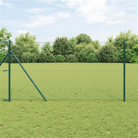 vidaXL Kuusikulmainen Aita Vihreä 1.2x10 m Teräs