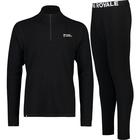 Mons Royale Cascade Merino Base Layer 1/4 Zip, fleecepusero, miesten, musta