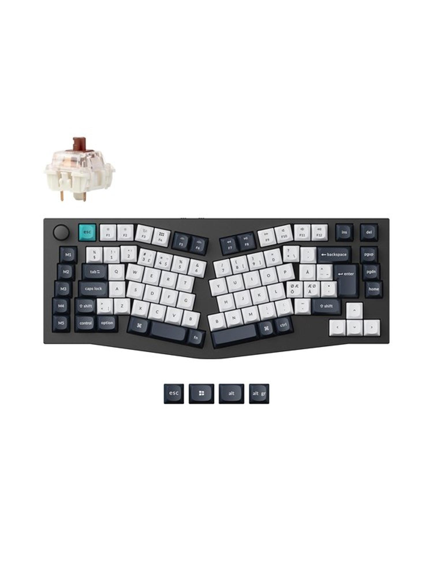 Keychron Q10 MAX 75% (Alice Layout) - Gateron Jupiter Brown - Pelinäppäimistö - ilman numpadia - Pohjoismainen - Musta