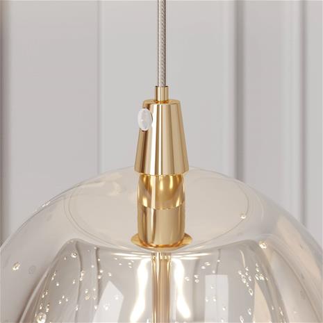 LED-riippuvalo Hayley lasipallo 1-lampp. kulta