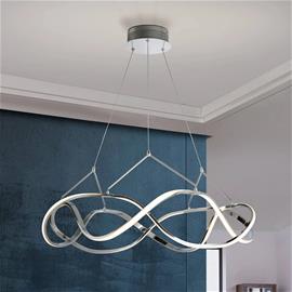 LED-riippuvalaisin Molly, kromi, himmennettävä, Ø 80 cm