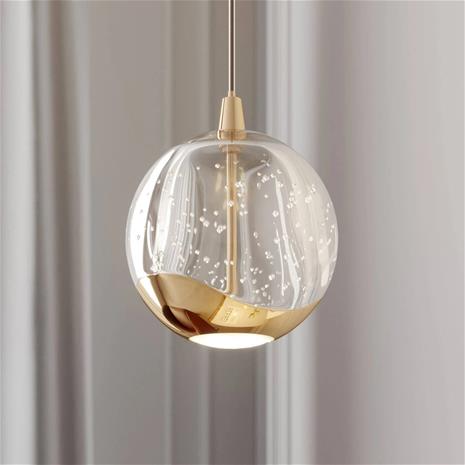 LED-riippuvalo Hayley lasipallo 1-lampp. kulta