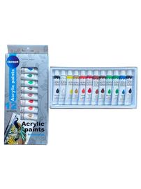 CENTRUM Acrylfarver. 12 tuber á 12 ml.