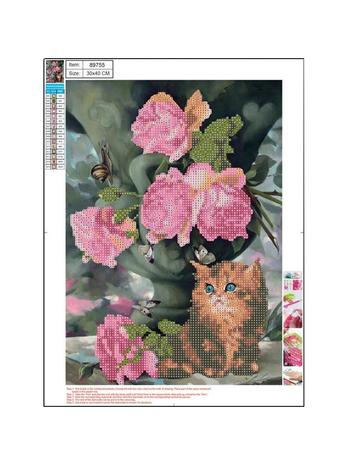 CENTRUM Diamond Painting 30*40cm. Kat og blomst
