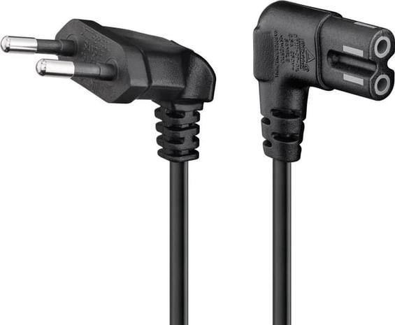 Pro Euro connection cord both ends angled 0.3 m black