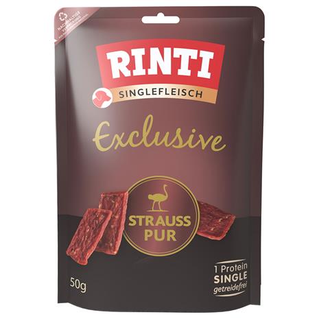 3 x 50 g RINTI Exclusive Snack strutsi koiranruoka