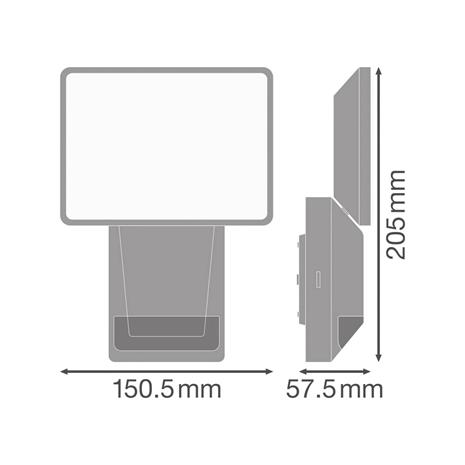 OSRAM LED-kohdevalaisin ulos ENDURA PRO FLOOD, harmaa, 15 W – kuva 1/2