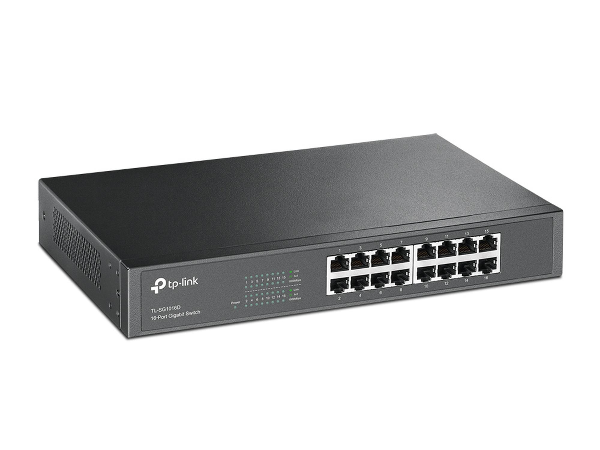 TP-Link TL-SG1016D - 16-porttinen Gigabit-kytkin, musta