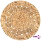vidaXL Pyöreä matto 90 cm punottu juutti