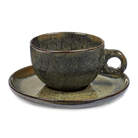 Serax Surface Cappuccino kuppi ja lautanen, Indi Grey