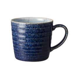 Denby Studio Blue Ridged Muki 40cl, Cobalt/ Pebble