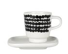 Marimekko Oiva/Siirtolapuutarha Räsymatto, espressokuppi ja lautanen