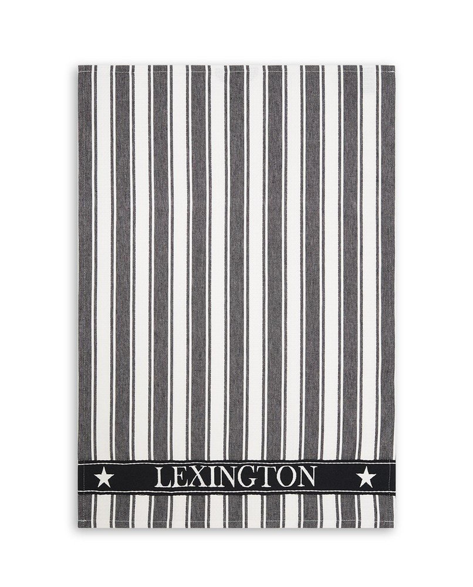 Lexington Icons Twill Waffle Striped Keittiöpyyhe - Keittiöpyyhkeet Puuvilla Musta - 100030449100-KT10