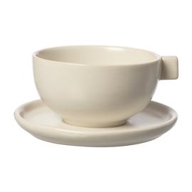 ERNST Teacup With Saucer, White Sand