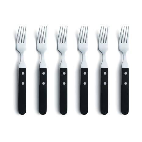 Amefa Pizza Noir Pihvihaarukka 6-pack Musta