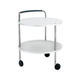 SMD Design Trolley Round basic -tarjoiluvaunu Valkoinen, kromirunko