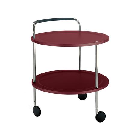 SMD Design Trolley Round basic -tarjoiluvaunu Viininpunainen, kromirunko