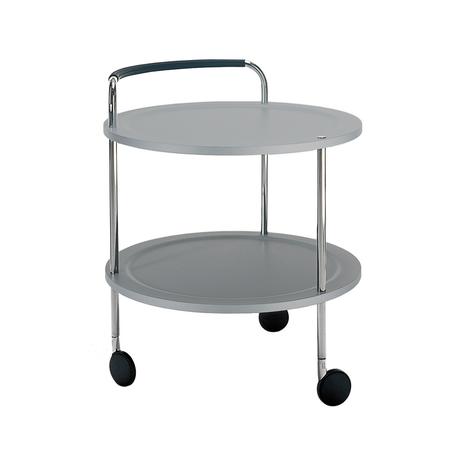 SMD Design Trolley Round basic -tarjoiluvaunu Vaaleanharmaa, kromirunko