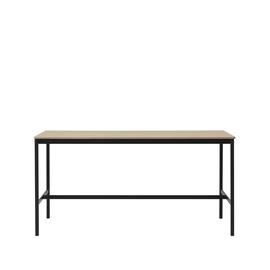 Muuto Base High -baaripöytä Oak, musta runko, vanerireuna, l 85 p 190 k 95