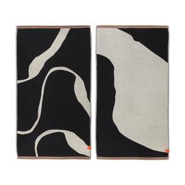 Mette Ditmer Nova Arte pyyhe 50x90 cm 2 kpl Musta-off white